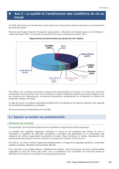 Conception graphique de la brochure du Projet d'tablissement du centre hospitalier