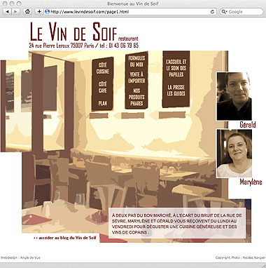 Site Internet le Vin de Soif Restaurant