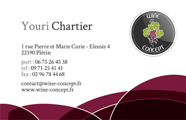 carte de visite wine concept